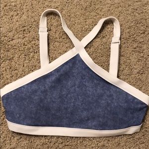 Aerie Blue/White Bikini Top